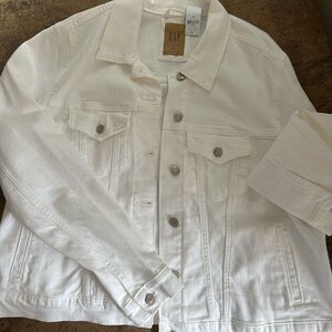 Gap white denim jacket
